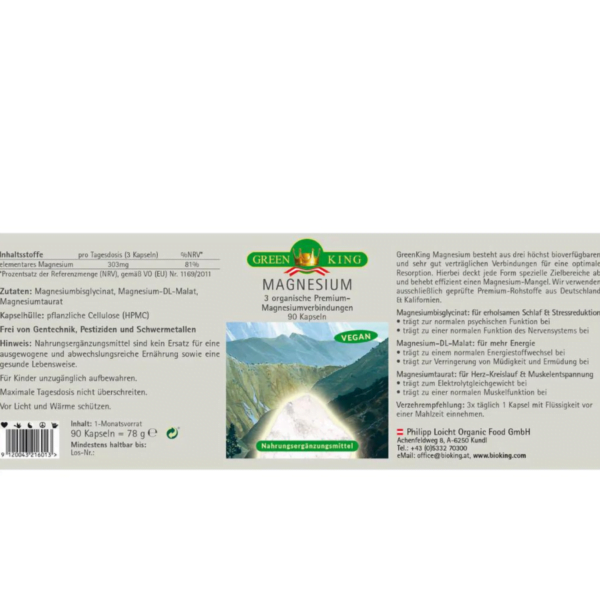 Greenking Magnesium Etikett